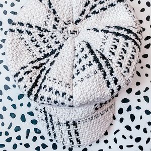Women’s Black & White Baker Boy Hat- CLEARANCE $